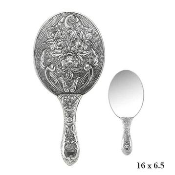 A.C Silvers 925 Ayar Gül Desenli Gümüş El Aynası