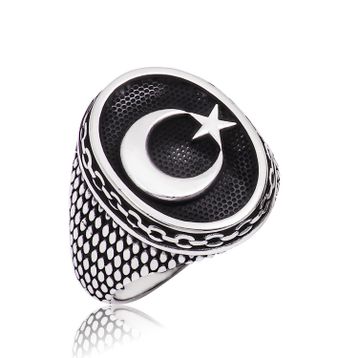 A.C Silvers Ay Yıldız Gümüş Yüzük