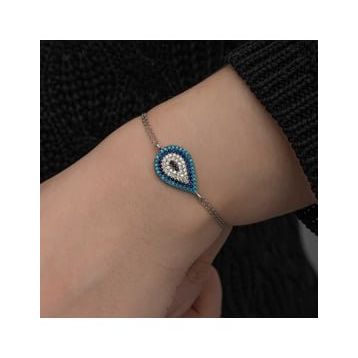 A.C Silvers Damla Nazar Gümüş Kadın Bileklik