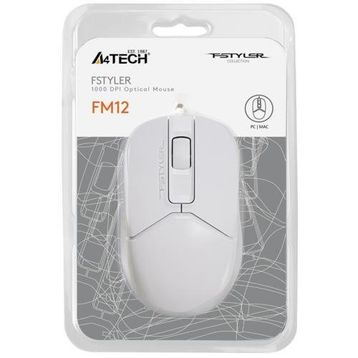 A4-Tech FM12 Beyaz Kablolu Optik Mouse