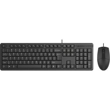 A4-Tech KR-3330S Siyah Kablolu Sessiz Türkçe Q Klavye ve Mouse Set