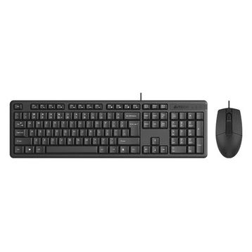 A4-Tech KR-3330S Siyah Kablolu Sessiz Türkçe Q Klavye ve Mouse Set