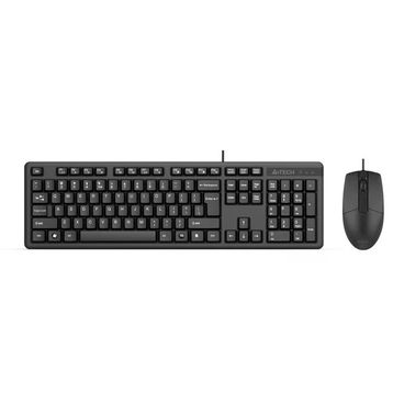 A4-Tech KR-3330S Siyah Kablolu Sessiz Türkçe Q Klavye ve Mouse Set
