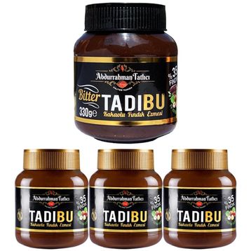 Abdurrahman Tatlıcı Tadıbu 330 gr Bitter Kakaolu Fındık Ezmesi + Tadıbu 3x330 gr Kakaolu Fındık Ezmesi