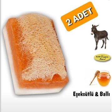 Abu Şifa Doğal El Yapımı Kabak Lifli 2x120 gr Ballı Eşek Sütü Sabunu