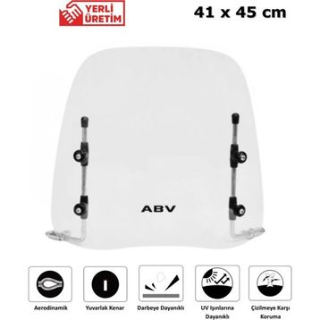 ABV Universal 41x45 cm Bağlantı Ekipmanlı Şeffaf Siperlik