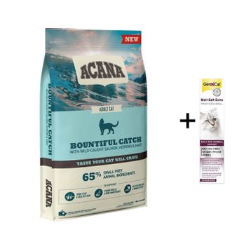 Acana 1.8 kg Bountiful Catch Güçlü ve Sağlıklı Kemikler için Balıklı Tahılsız Yetişkin Kedi Maması + 100 gr Gimcat Malt Extra Kedi Macunu