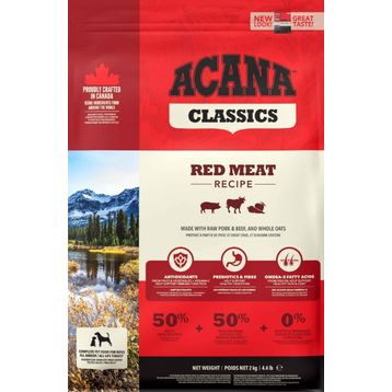 Acana Classics Red Meat Kuzulu ve Sığır Etli Düşük Tahıllı 2 kg Köpek Maması