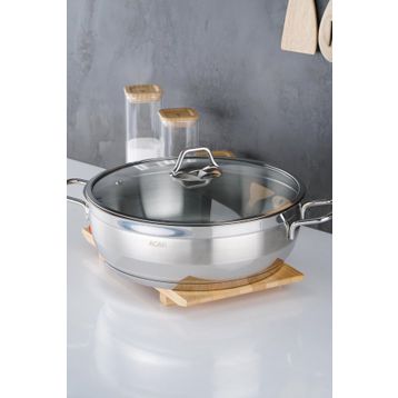 Acar 016470 30 cm Karat Çelik Basık Tencere