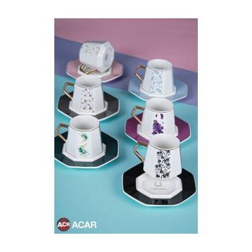 Acar 11827 Porselen 3 Vakte Kadar Kahve Fincan Takımı