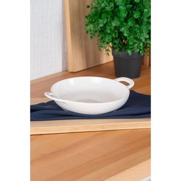 Acar 25 cm Bianco Perla Yuvarlak Kulplu Sunum Tabak