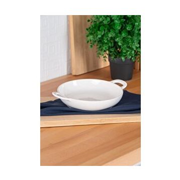 Acar 25 cm Bianco Perla Yuvarlak Kulplu Sunum Tabak