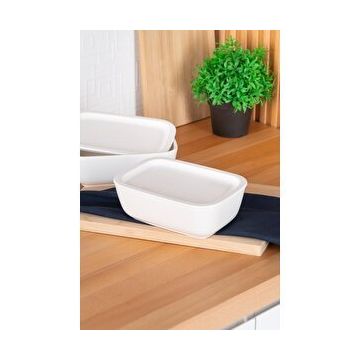Acar Bianco 19 cm Perla Dikdörtgen Kapaklı Kase