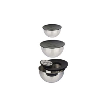 Acar Karat Çelik 9 Parça Rendeli 16-20-24 cm Karıştırma Kabı