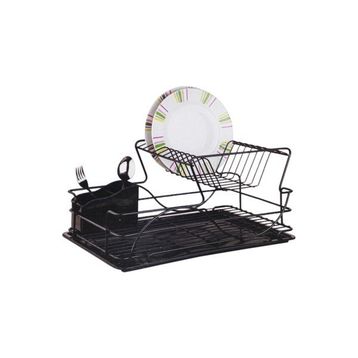 Acar KB009 17021 48x22x33 cm Siyah Krom 2 Katlı Bulaşık Sepeti