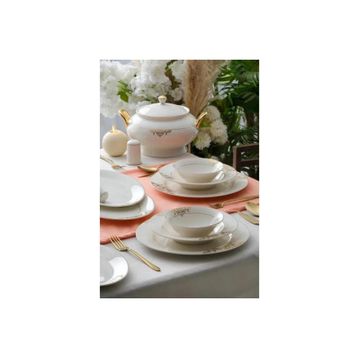 Acar MSYT0146 Rosaline 60 Parça 12 Kişilik Gold Porselen Yemek Takımı