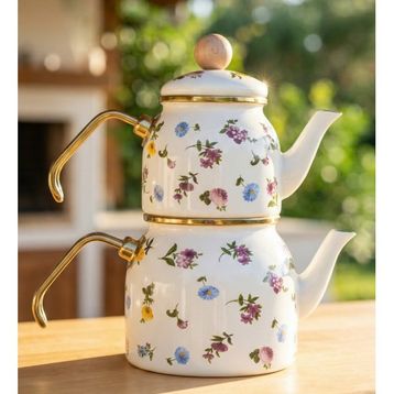 Acar Petit Fleur Emaye Mini Çaydanlık Takımı