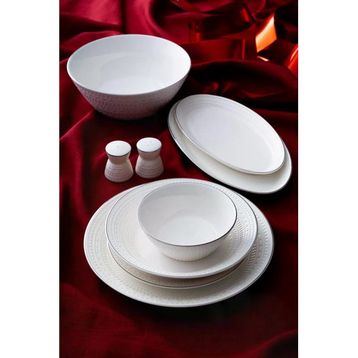 Acar POR-07122/1 Rienna Silver 6 Kişilik 29 Parça Beyaz Yemek Takımı