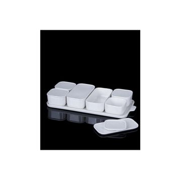 Acar Pure White 7'li Porselen Kapaklı Kahvaltılık