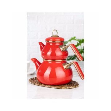 Acar Qualita Roly & Poly Kırmızı Emaye Çaydanlık