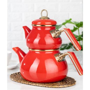 Acar Qualita Roly & Poly Kırmızı Emaye Çaydanlık