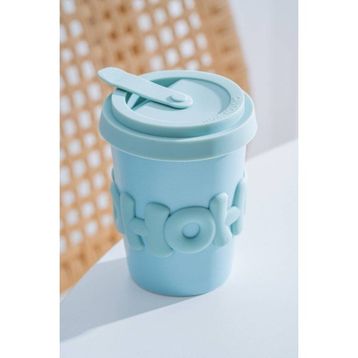 Acar Ruby Silikon Kapaklı Porselen Mavi 380 ml Kupa