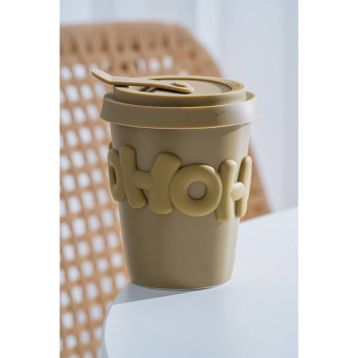 Acar Ruby Silikon Kapaklı Porselen Yeşil 380 ml Kupa