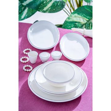 Acar RUI-07177/1 Wilhide 12 Kişilik 54 Parça Porselen Beyaz Yemek Takımı