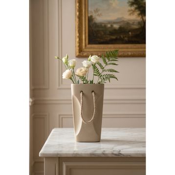 Acar Terra Luxe Çanta Model 32 cm Krem Vazo