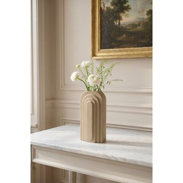 Acar Terra Luxe Krem - 34 cm İskandinav Vazo