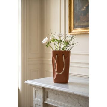 Acar Terra Luxe Turuncu - 32 cm Çanta Model Vazo