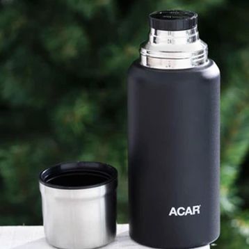 Acar TMS-08367 Karat X Serisi Paslanmaz Çelik 0.75 lt Siyah Kamp Termos