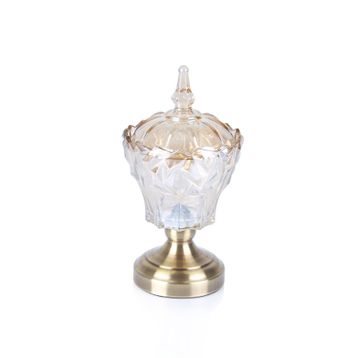 Acar Vilza Ayaklı Cam 24 cm Kristal Şekerlik