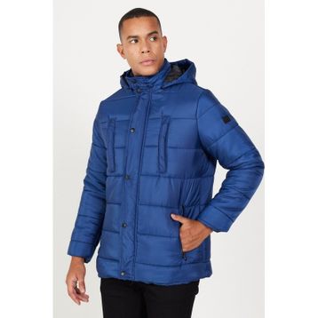 AC&Co Altınyıldız Classics Mavi Standart Fit Normal Kesim Dik Yaka Dolgulu Outdoor Şişme Kaban Erkek Mont