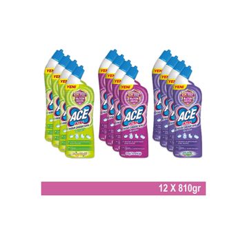 Ace 12x810 gr Ultra Power Jel Kıvamlı Limon + Dağ Tazeliği + Okaliptus Çamaşır Suyu