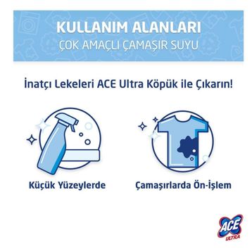 Ace Çiçek Kokulu Ultra Köpük Yoğun 700 ml Çamaşır Suyu & Yağ Çözücü