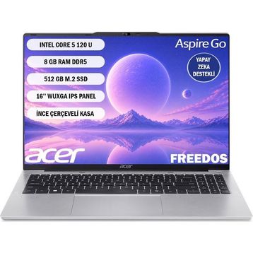 Acer Aspire Go 16 AG16-71P-558L NX.JT2EY.001 Core 5 120U 8GB RAM 512GB SSD FreeDOS 16 inç Laptop