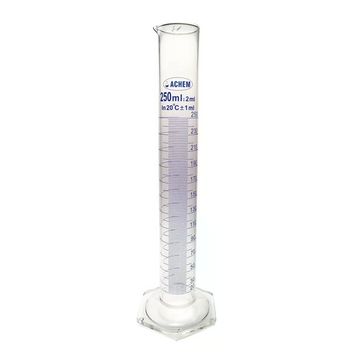 Achem Uzun Form Mavi Skala 250 ml Cam Mezür