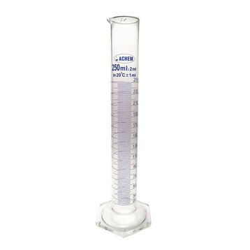 Achem Uzun Form Mavi Skala 250 ml Cam Mezür