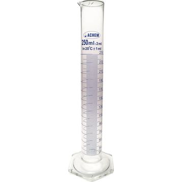 Achem Uzun Form Mavi Skala 250 ml Cam Mezür