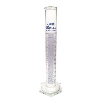 Achem Uzun Form Mavi Skala 250 ml Cam Mezür