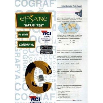 Açı Yayınları 10.Sınıf Coğrafya Yaprak Test