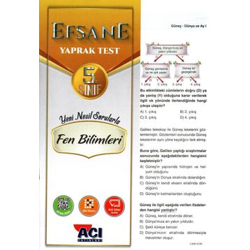 Açı Yayınları 5. Sınıf Fen Bilimleri Efsane Yaprak Test