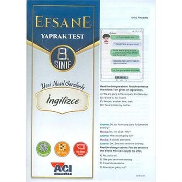 Açı Yayınları 8.Sınıf İngilizce Efsane Çek Kopart Yaprak Test