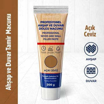 Açık Ceviz Mobilya Dolgu Çatlak Giderici 200 gr Ahşap Parke Duvar Tamir Macunu
