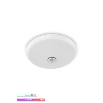 ACK AC17-00130 6500 K Beyaz Işık 18W Sensörlü Led Tavan Armatürü