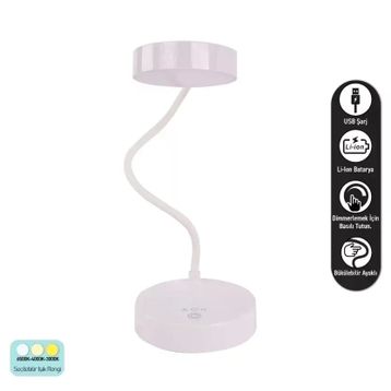 ACK AF11-10015 2.5W 2 Renkli Dokunmatik Şarjlı Masa Lambası