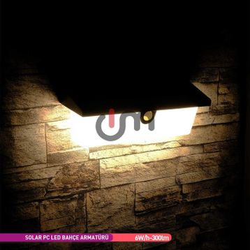 ACK AG60-03851 IP54 Siyah Solar Duvar Apliği