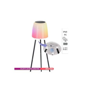 ACK AG60-06851 IP54 Led Ayaklı Siyah Solar Aplik