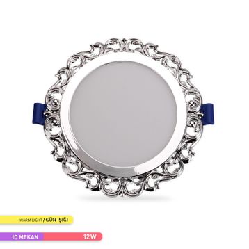 ACK AH04-11205 12 W 3000k Günışığı Sıva Altı Dekoratif Panel Krom Kasa Led Spot